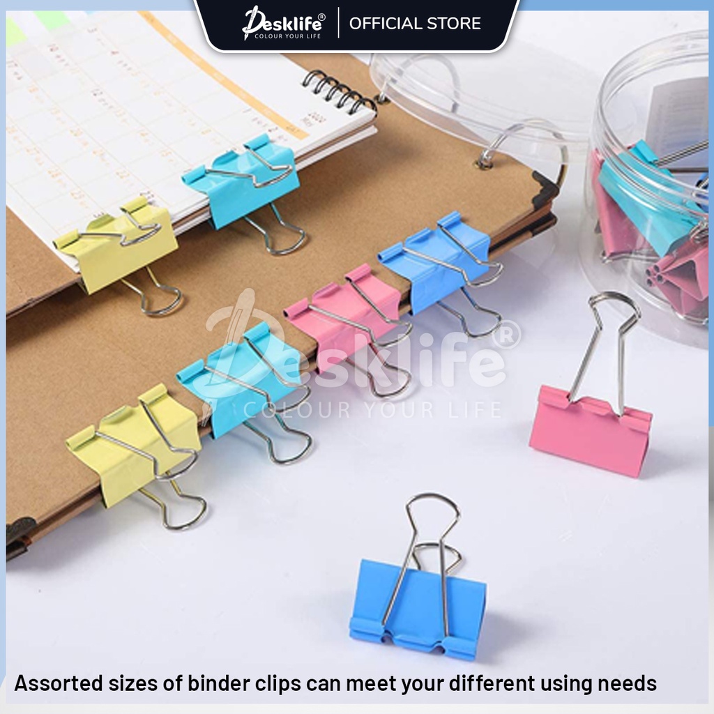 Desklife Colourful Binder Clips 15mm/19mm/25mm/ 32mm/41mm/51mm - (DRUM ...