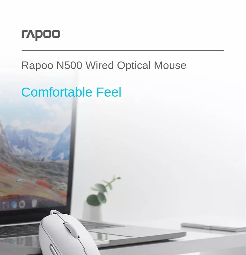 Rapoo N500 Wired Mouse Optical Ergonomic 6D USB Big Hand E-sports ...