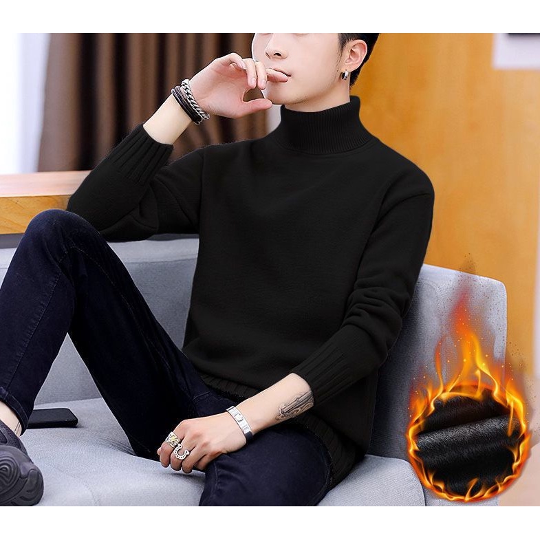 Mens polyester turtleneck long on sale sleeve