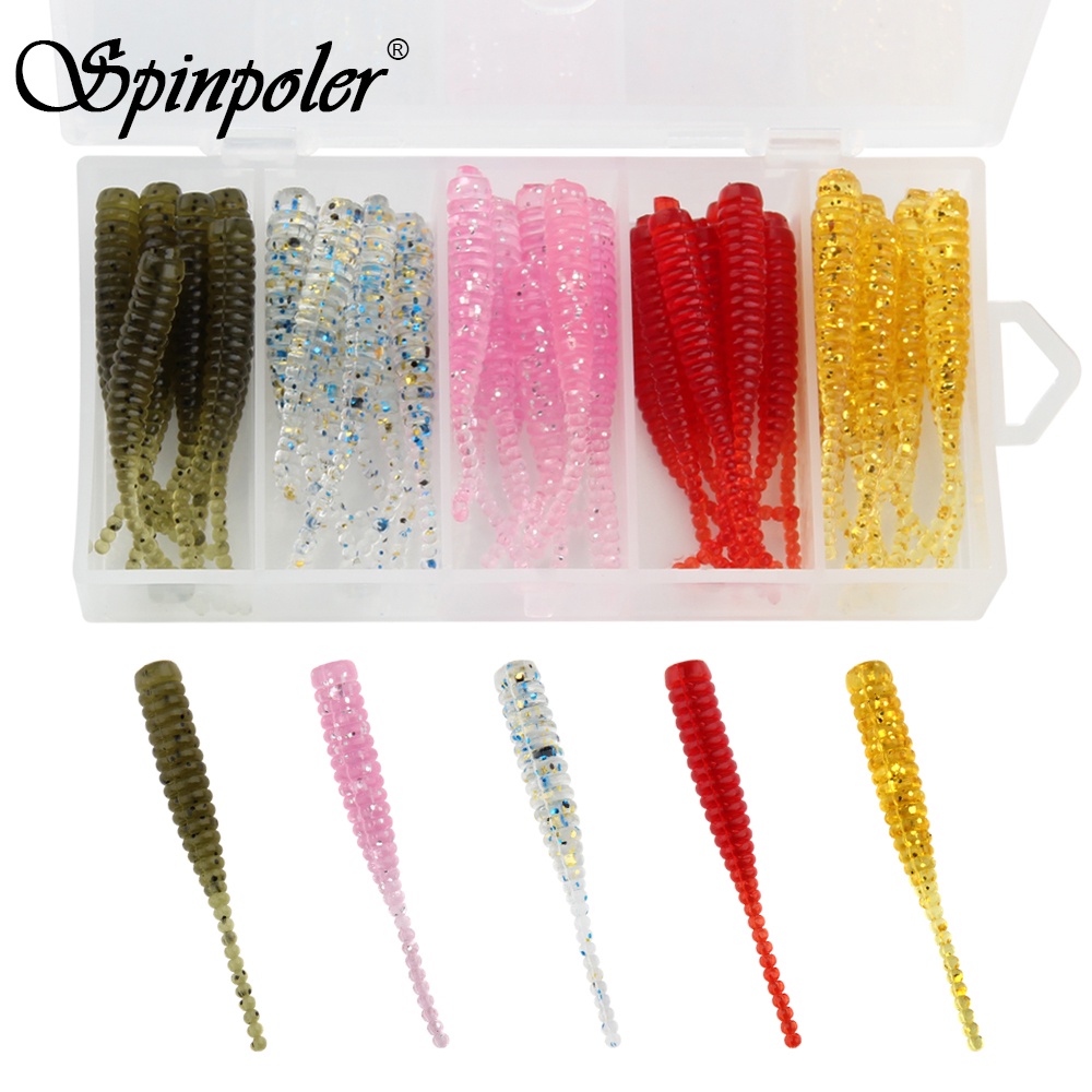 Spinpoler Soft Plastic Fishing Lure Silicone Bait Micro Tail 4cm/0.3g ...