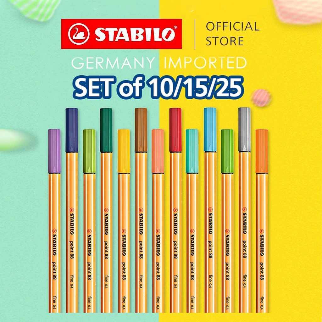 STABILO Point 88 Fine, Multicolor Set of 10