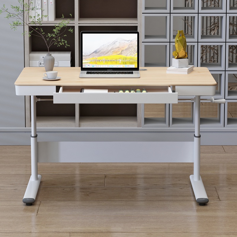 Adjustable Table Glass Standing Table Moveable Height Adjustable Dest
