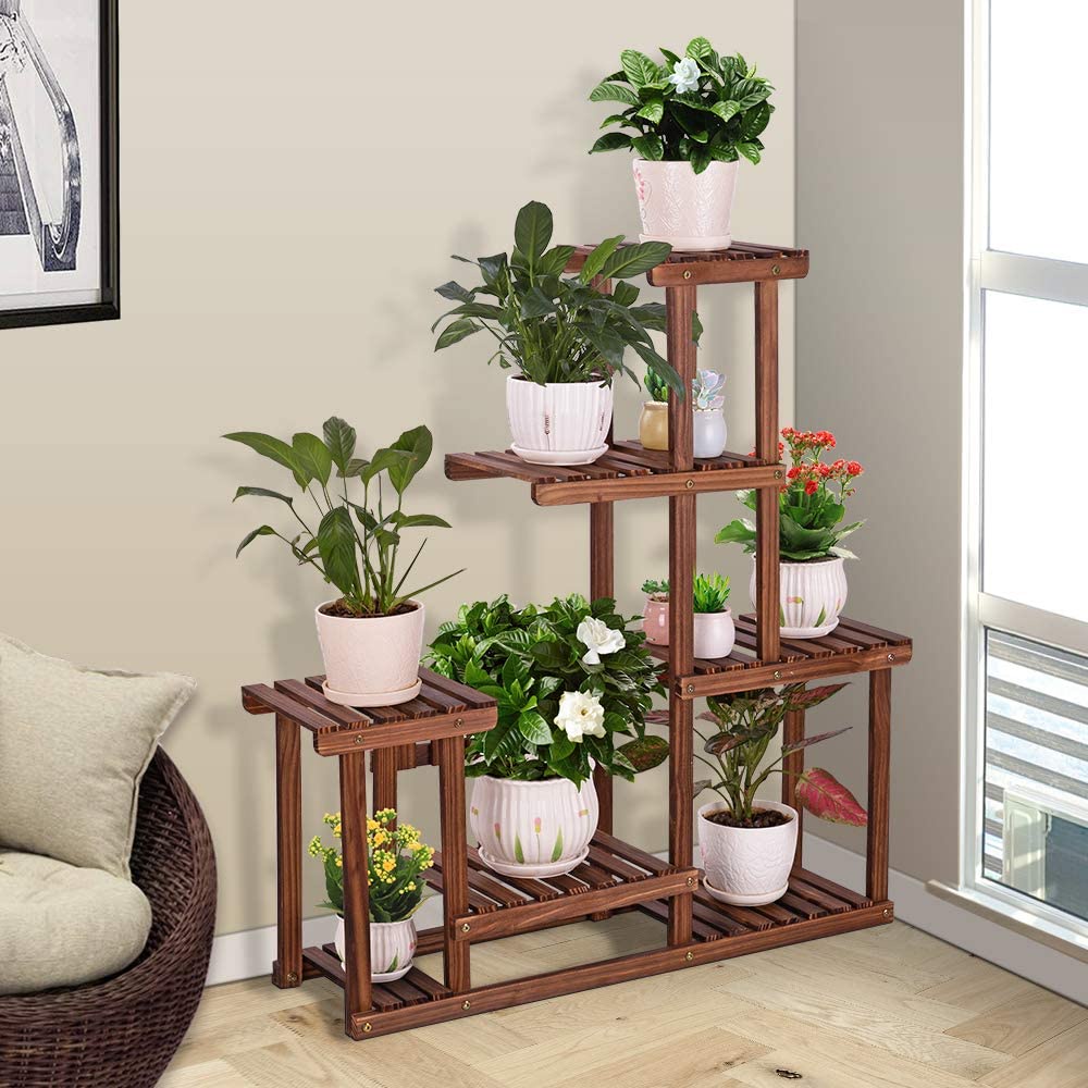 Plant Rack Plant Stand Wooden Plant Self Flower Rack For Indoor Outdoor ...