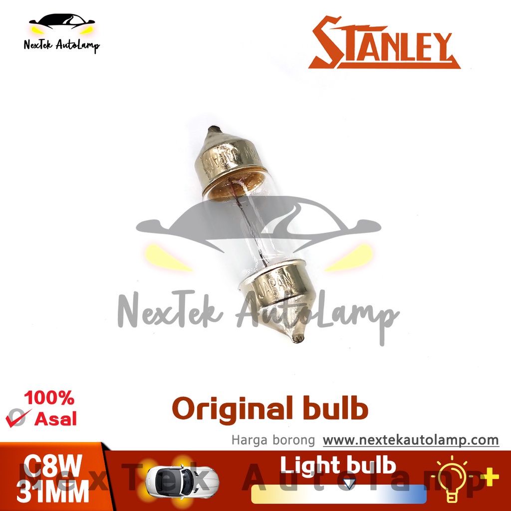 STANLEY Festoon C8W 31mm 12V 8W Standard Halogen Car Light bulb Car