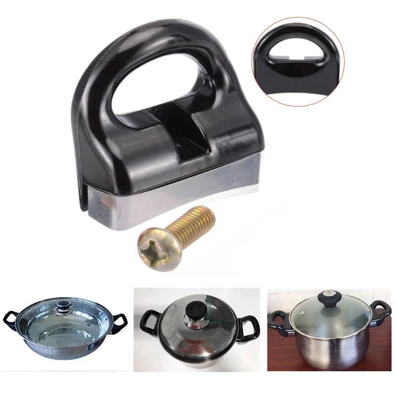 thumbnail image 2 of 2-Pack Bakelite & Metal Pressure Cooker Side Handles – Universal Replacement Pot Steamer Handles, Black, New 2 of 3