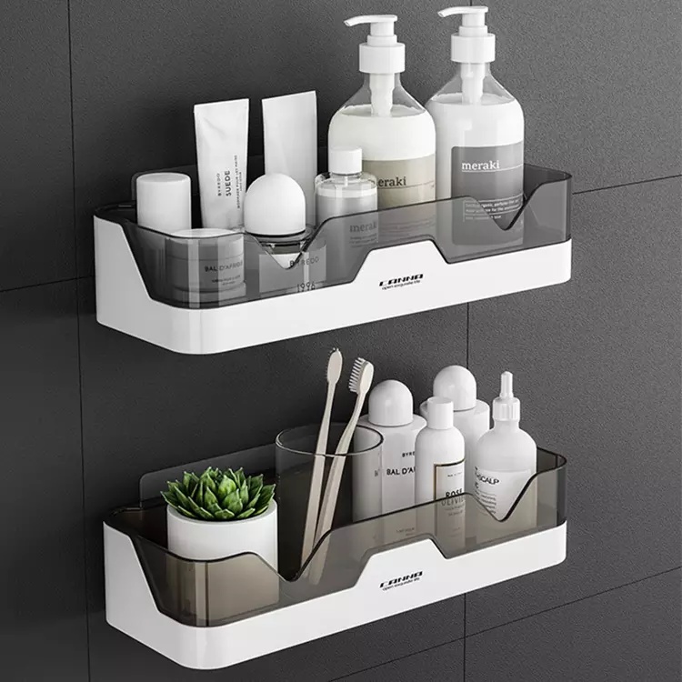 Bathroom Shelf WC Shampoo Holder Shower Shelves Wall Mount Toilet ...