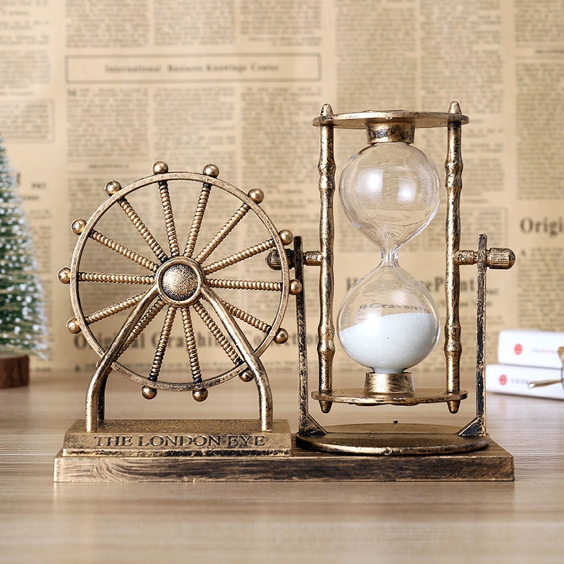 [Toronto2] In Stock Retro Ferris Wheel Sand Hourglass Ornaments Home Decor Ornaments Europe Models Gifts Furnishing Articles