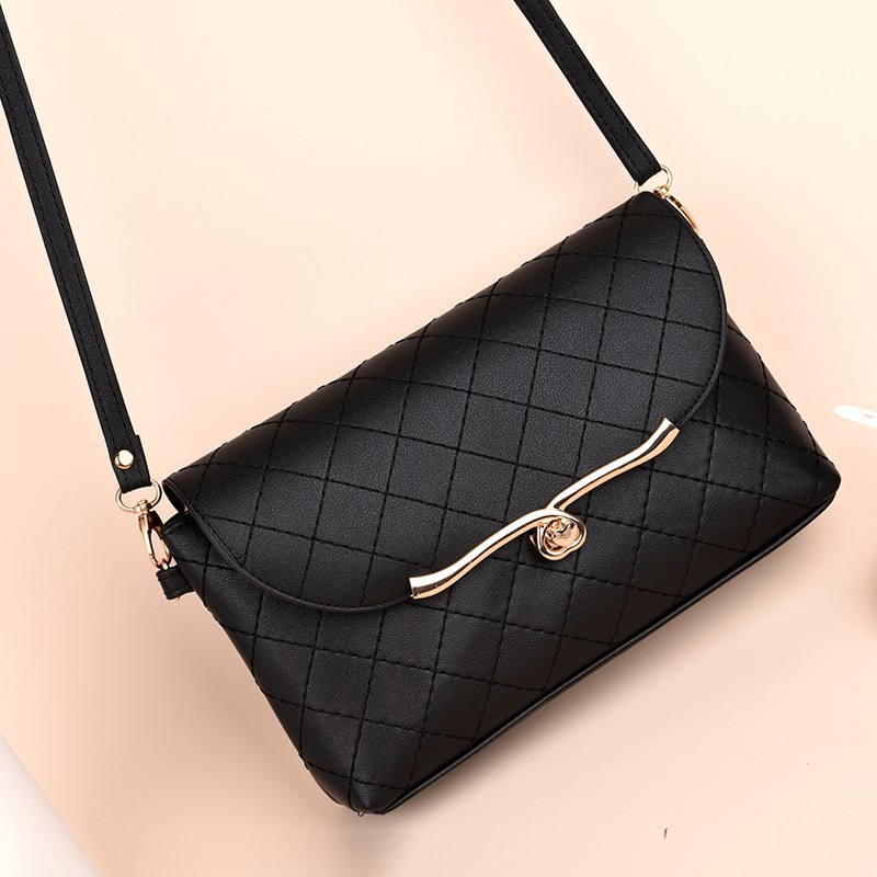 Elegant Fashion Lattice Mini Simple Black Sling Bag Shopee Singapore