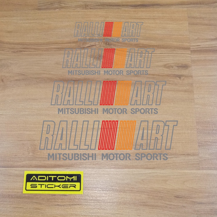 Ralliart Lining Mitsubishi Motor Sports diecut sticker ( colour silver ...