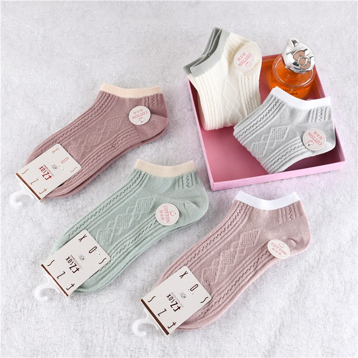 Set Of 5 Pairs Of Low-Neck Korean Female Socks PK79 | Shopee Singapore