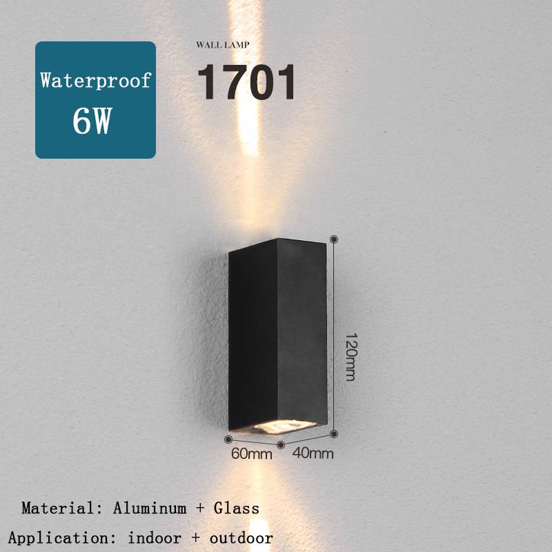 LED Outdoor Wall Lamp – IP65 Waterproof – Modern Aluminum Patio Garden Light – Black