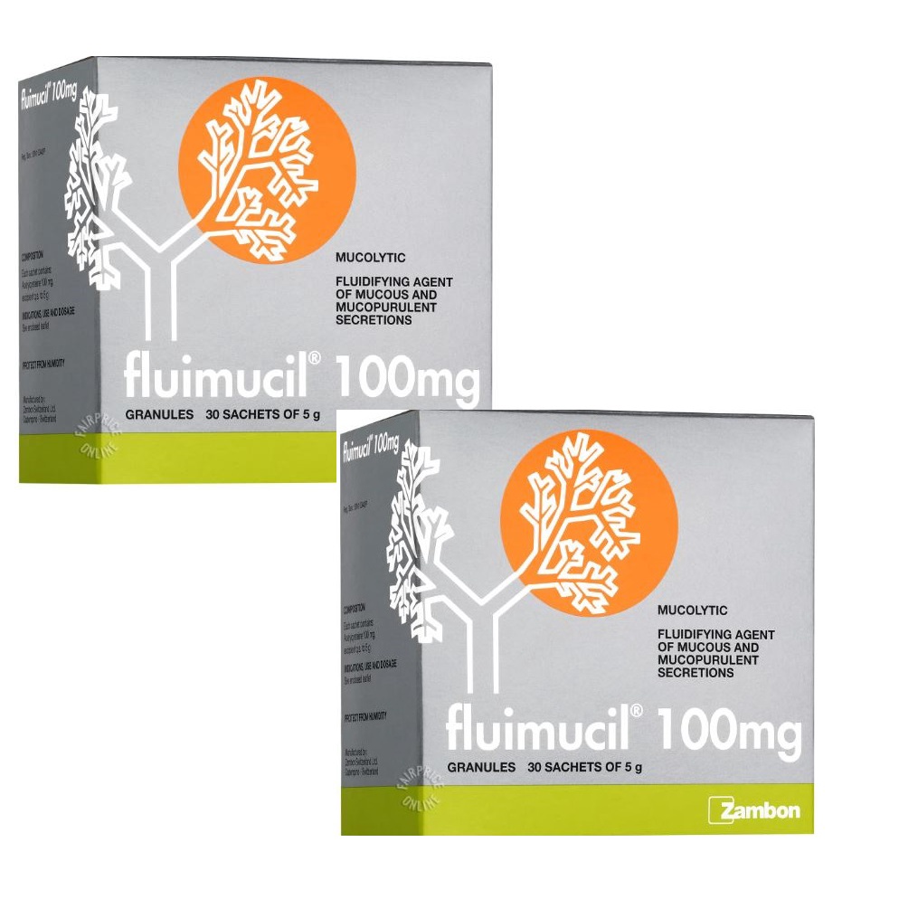 Zambon Fluimucil Sachets 600mg 30s/ Effervescent tablets 100mg 10s