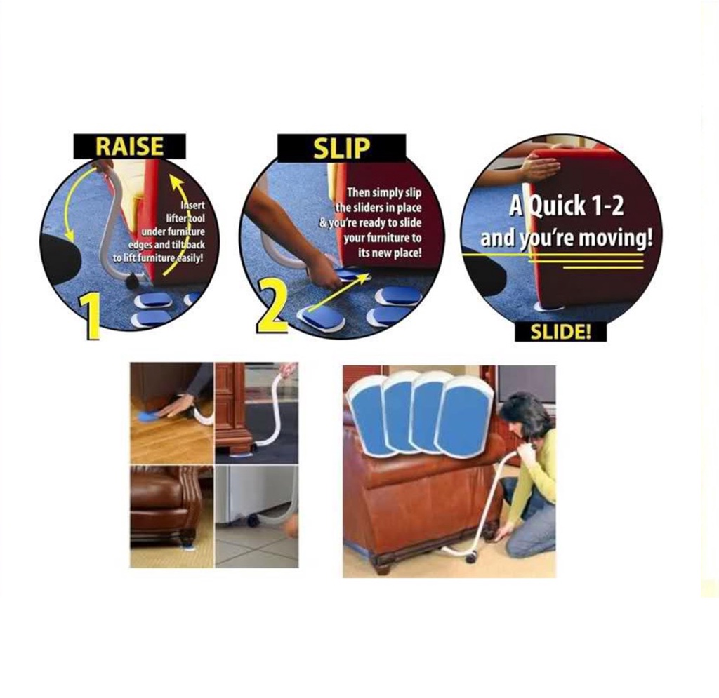 EZ Moves DIY Furniture Refrigerator Cabinet Ezmoves Slides Sofa Mover ...
