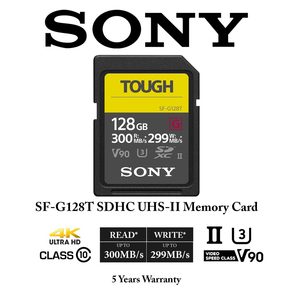 Sony TOUGH SF-G32T / SF-G64T / SF-G128T SDHC UHS-II U3 (Up to 300MB/s Read)  SD Memory Card | Shopee Singapore