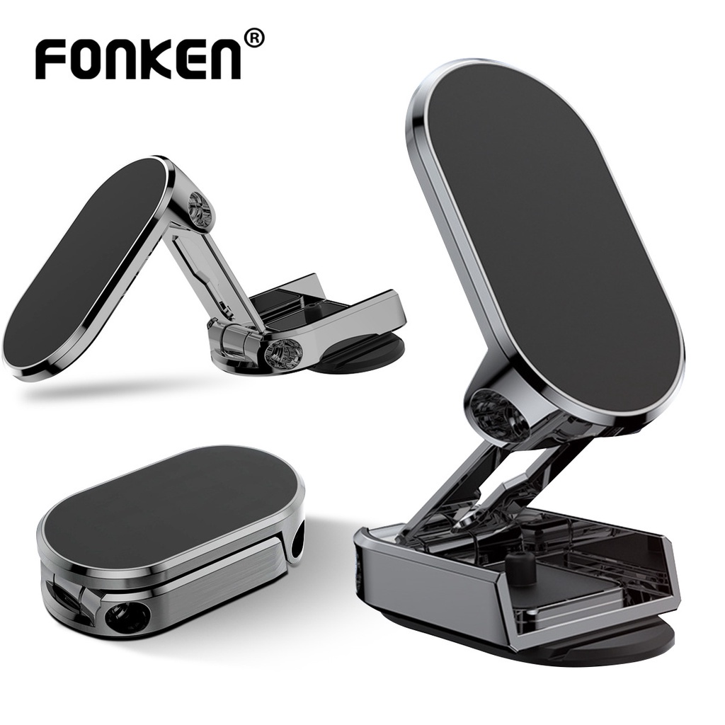 Fonken Folding Magnetic Car Phone Holder Rotatable Mini Strip Shape Stand For Phone Metal Strong Magnet GPS Car Mount