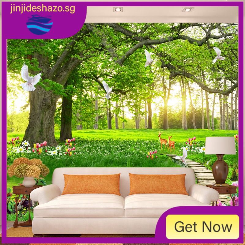 SelfAdhesive Wall Stickers Forest Tree Mural Living Room Television