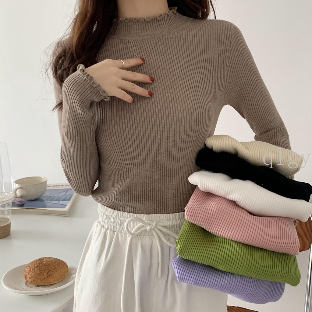 2023 Autumn Winter Half Turtleneck Sweater Women's Slim-fit Skinny ...