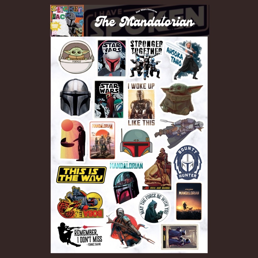 Star Wars || The Mandalorian Sticker Sheet Stickers Waterproof Sticker ...