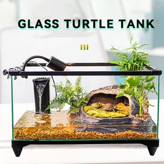 Conwr Glass Turtle Tank Household Living Room Small Villa Feeding