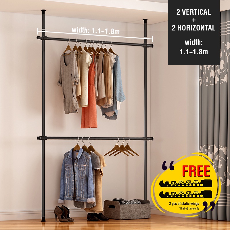 Double Pole Hanger | Storage Racking Pole | Clothes Drying Hanger ...
