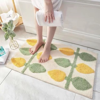 2021, Flocking Fruit Lemon Shape Bathroom Rug Mat Cute Cartoon Bath Mat  Kids Bathroom Decor Non-slip Carpet Absorbent Foot Mat Bathtub Rug  Washable, 4