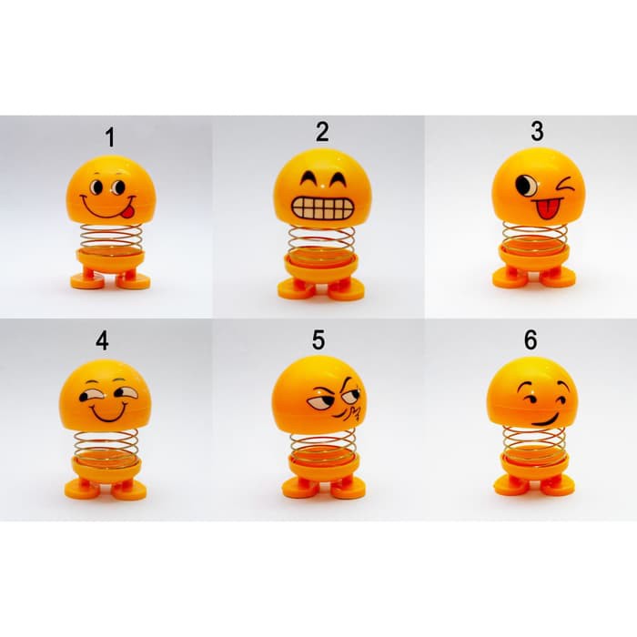 Smile Dashboard Display - Smiling Face Spring Doll Car Display | Shopee ...