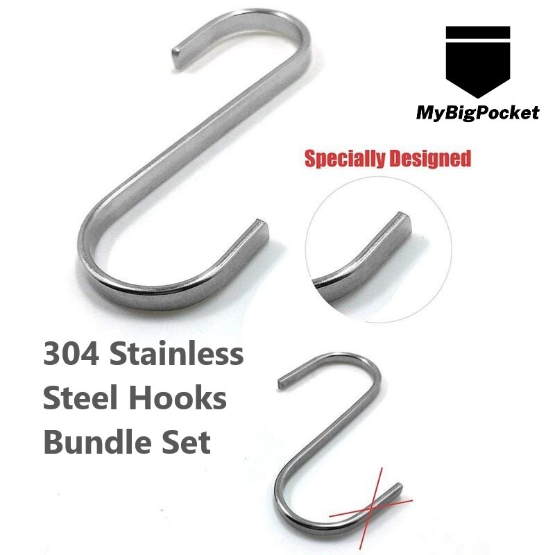 Heavy Duty Stainless Steel 304 Grade Kitchen S Hook 22*25*77mm (M Size ...