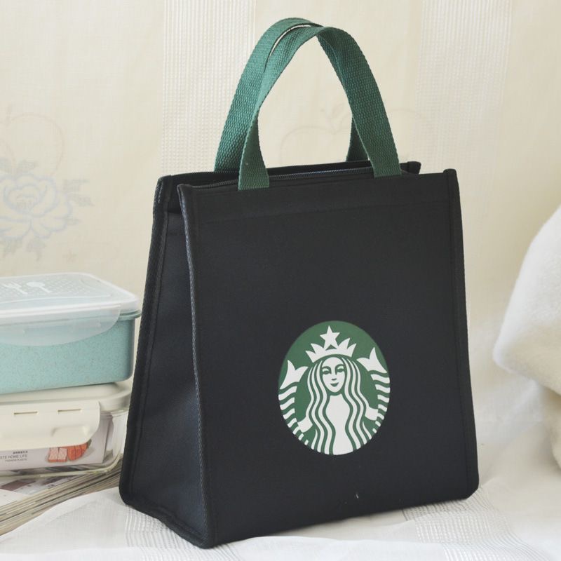 Starbucks Japanese Zipper Bento Bag Large Insulated Lunch Bag Office Lunch Box Bag Simple Portable Bag Shopee Singapore