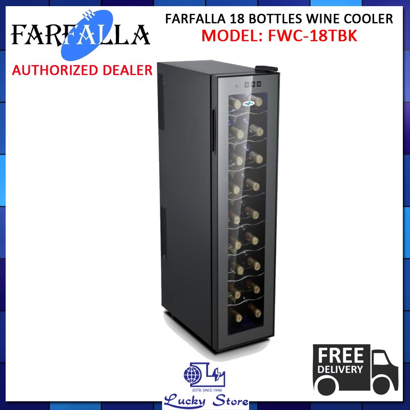 (BULKY) FARFALLA FWC18TBK 18 BOTTLES TALL WINE COOLER, THERMOELECTRIC