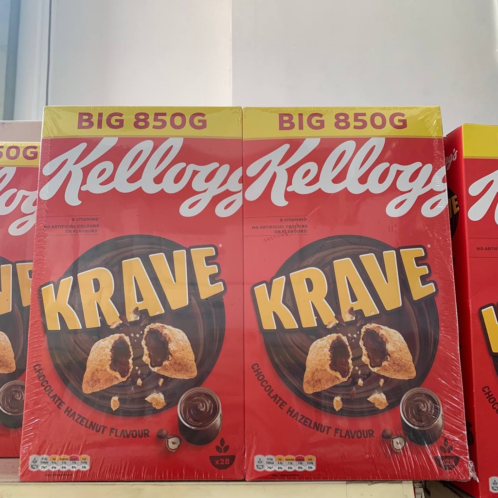 Krave Kellogg's Chocolate Hazelnut Flavour 850g Cereal Kellogg's