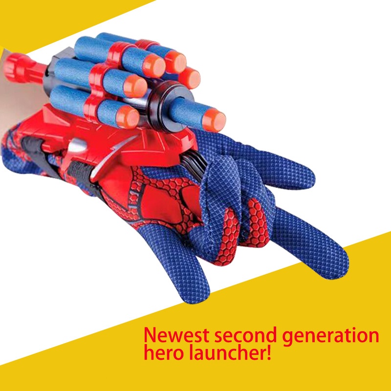 Newest Hero Launcher Wrist Toy Set Anime Spider Figure Toy Kids Plastic Cosplay Glove Launcher Set Funny Toy Boy Children's Gift