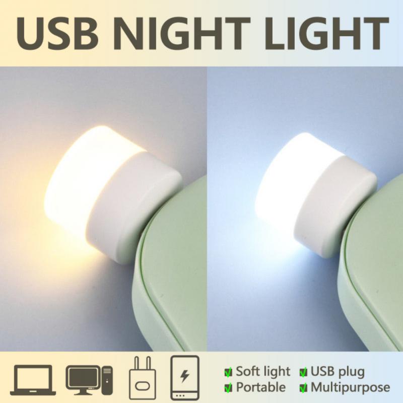 USB Plug Lamp Computer Mobile Power Charging USB Small Book Lamps LED ...