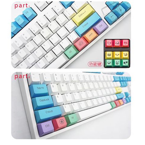 Thick PBT Chalk 117-key mechanical keyboard keycap set | Shopee Singapore