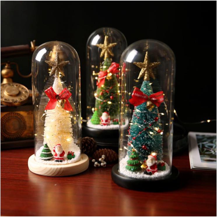 Creative Hand-Made Christmas Tree Decorative Glass Cover LED String ...