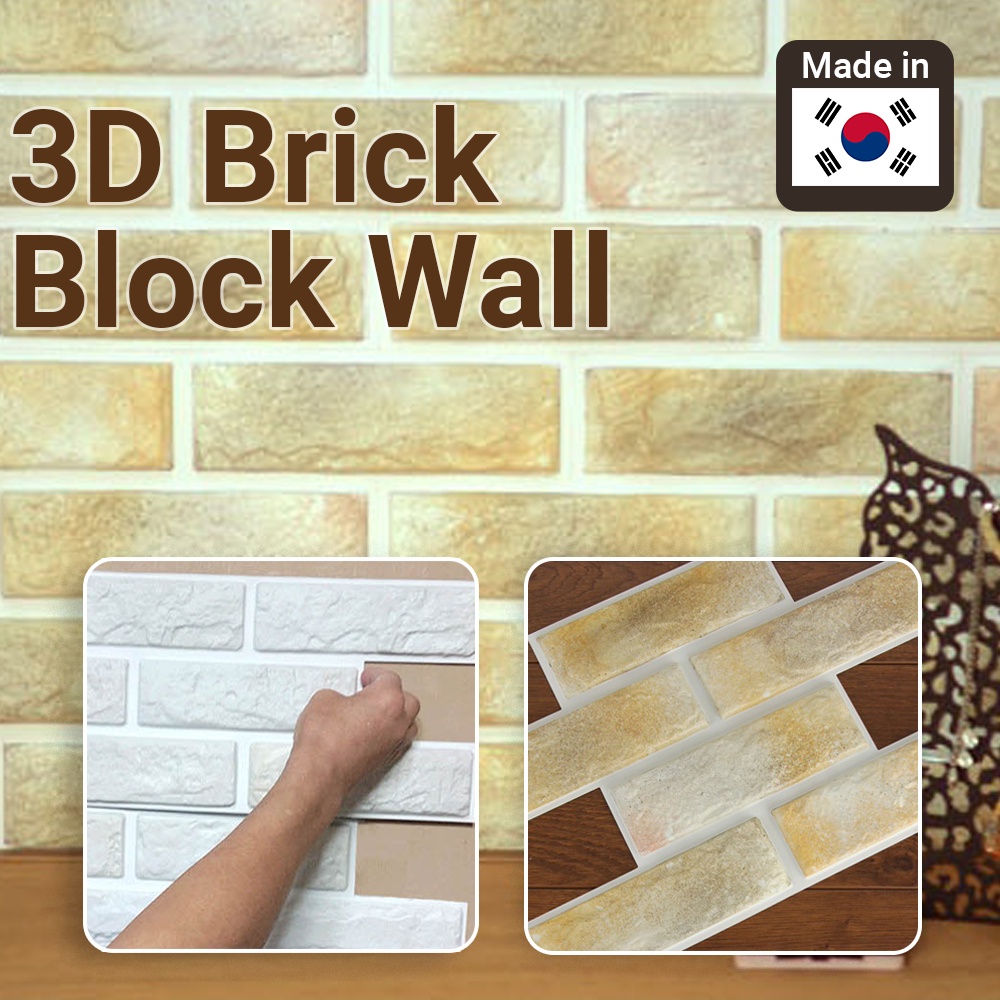DEKOREA Real 3D Brick Sticker Wallpaper Home Decoration Shopee Singapore