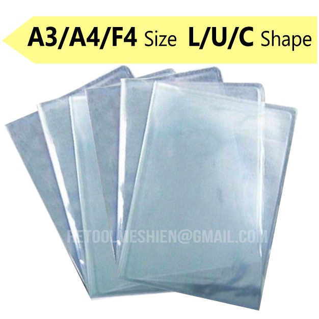 6pcs Super Thick Waterproof Clear A3/A4/F4 Soft File Holder L/U/C Shape ...