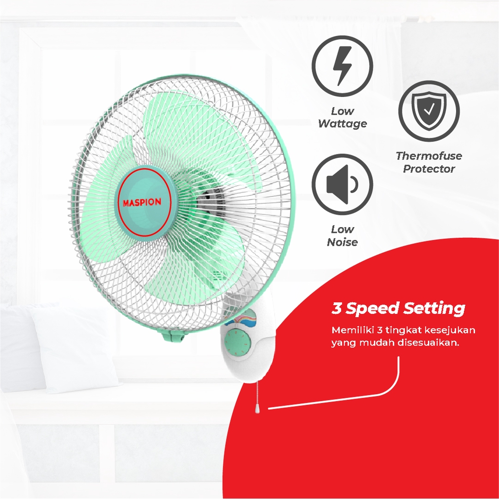 Maspion Wall Fan Kipas Angin Dinding 12 Inch MWF-31 K - Gambar 4