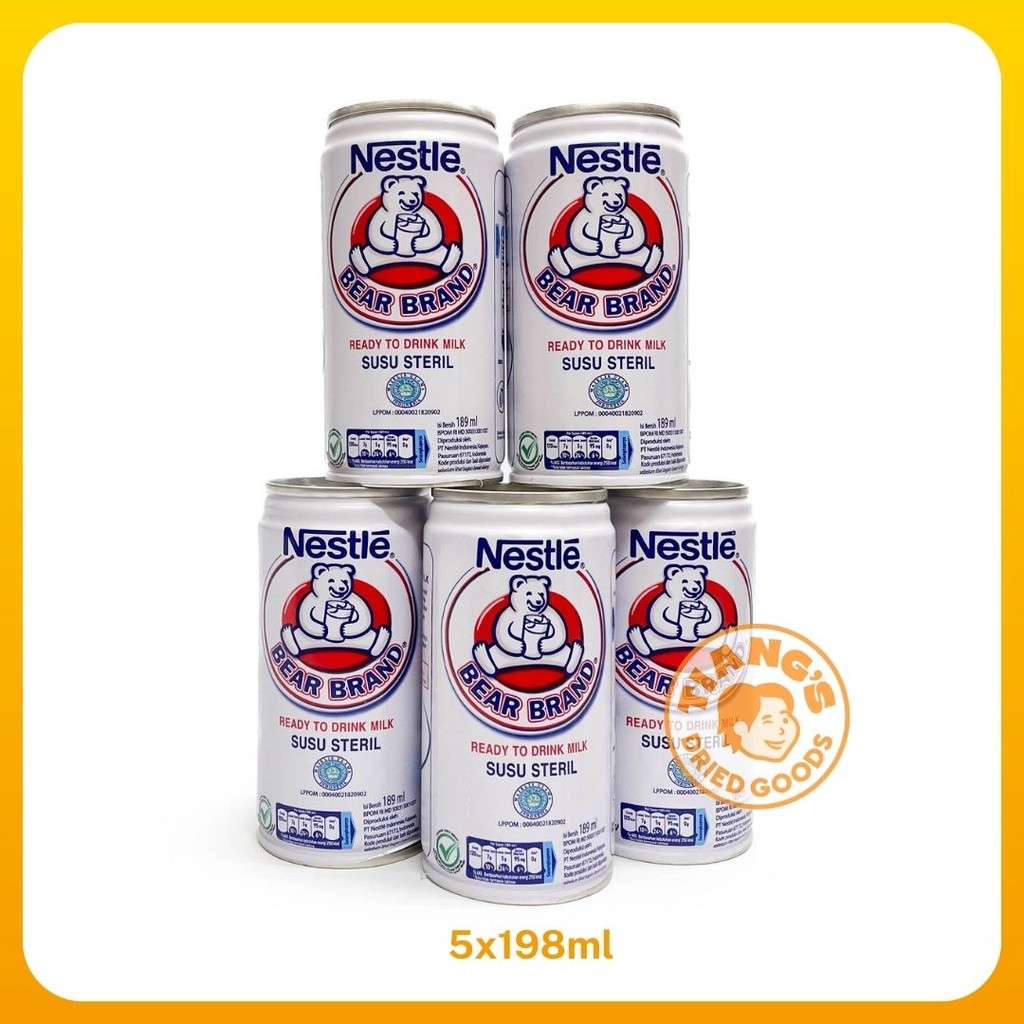 [Nestle] Bear Brand Milk/Susu Can (5 x189ml Cans) Tiangs | Shopee Singapore