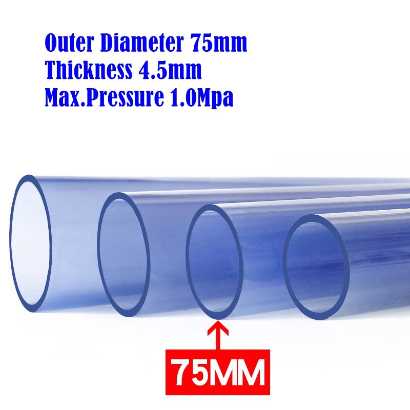 Transparent PVC Pipe Aquarium Clear Pipe Inner Diameter 75mm to 110mm
