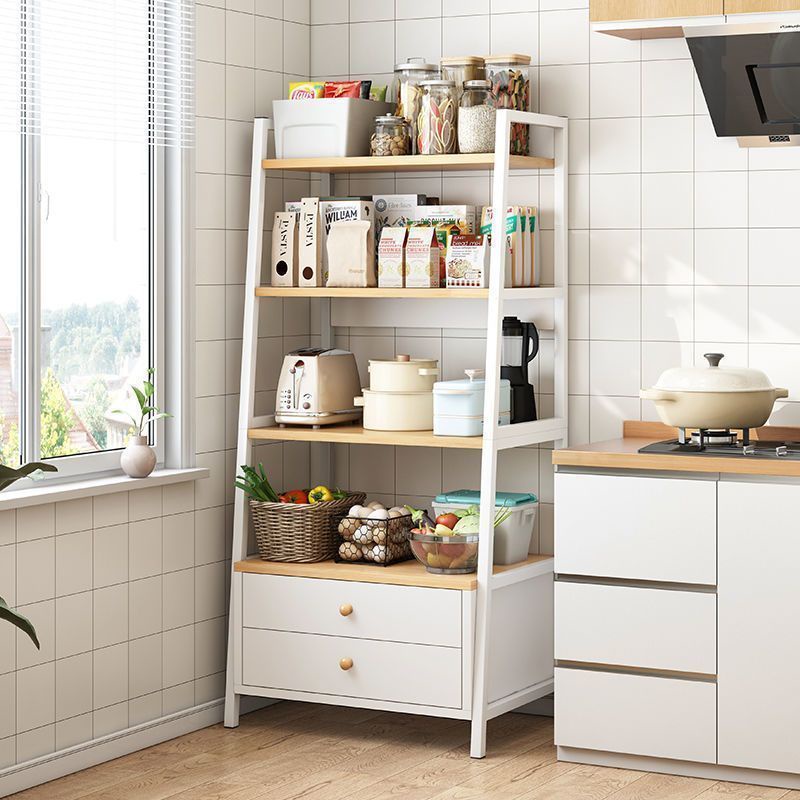 Kitchen shelf floor type household multi-functional cabinet storage ...