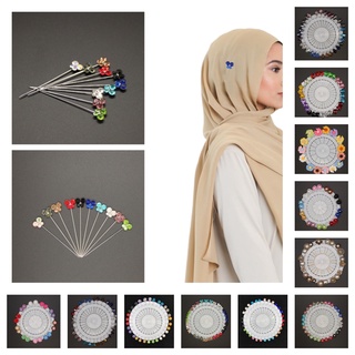 Pearl Brooch 12pcs/Lot Hijab Scarf Multicolor Scarf Pins Headscarf Muslim  Women Pin Shawl Fixed Strap Anti Slip For Muslim Hijab - AliExpress
