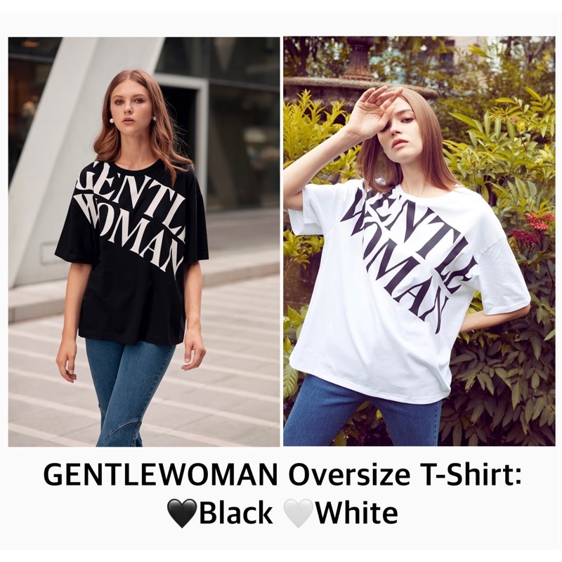 Black White Gentlewoman Oversize T-Shirt | Shopee Singapore