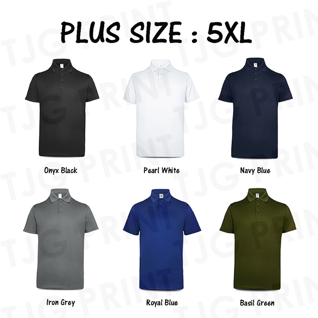 PLUS SIZE Anti Odour Dri Fit Polo T Shirt 5XL Onyx Black Pearl White Navy Blue Iron Grey Royal Shopee Singapore