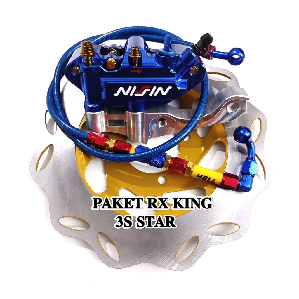 Nissin 4 PISTON Monoblock Caliper Package+RX KING Disc Plate+90CM PSI