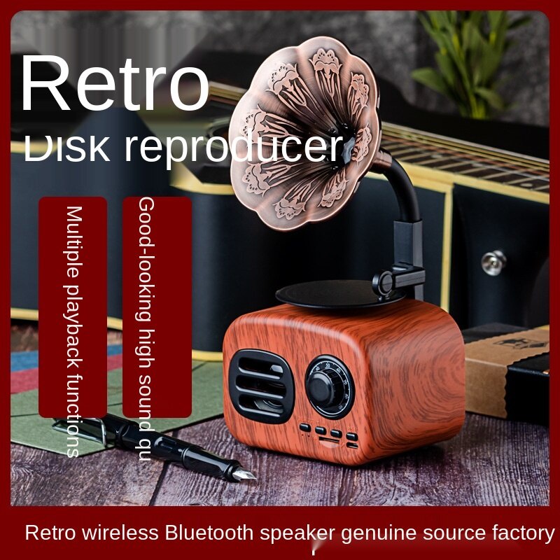 Ready Stock] Bluetooth Speaker Gramophone Record Player with FM