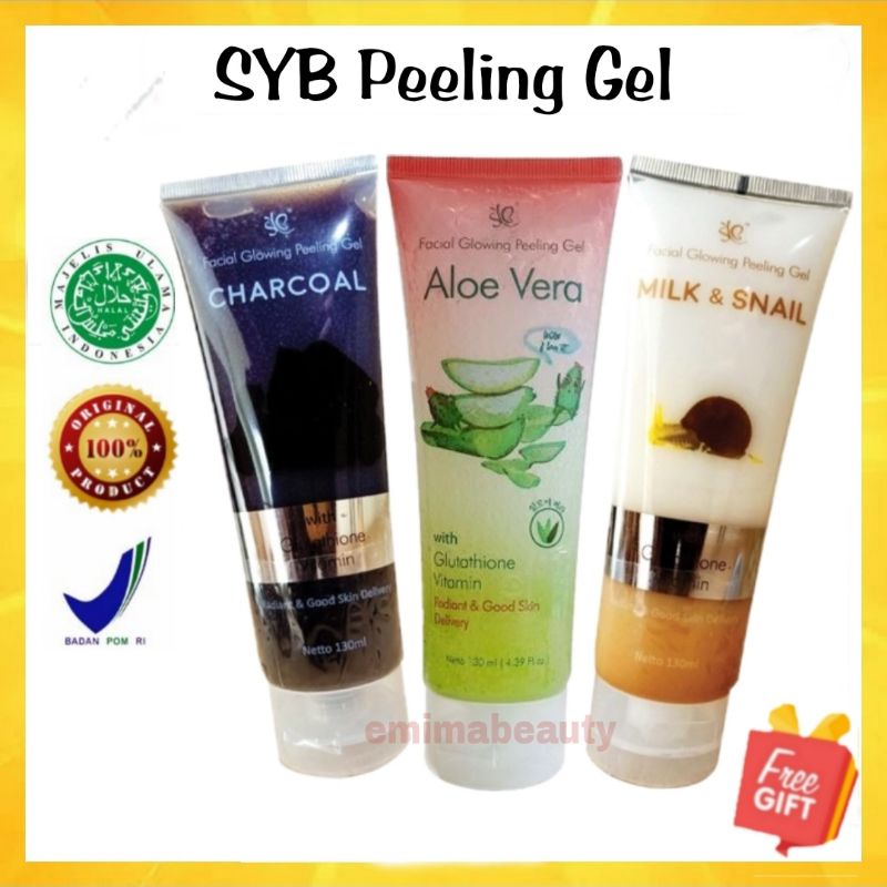 Syb FACIAL GLOWING PEELING GEL ALOE VERA CHARCOAL MILK & SNAIL SYB
