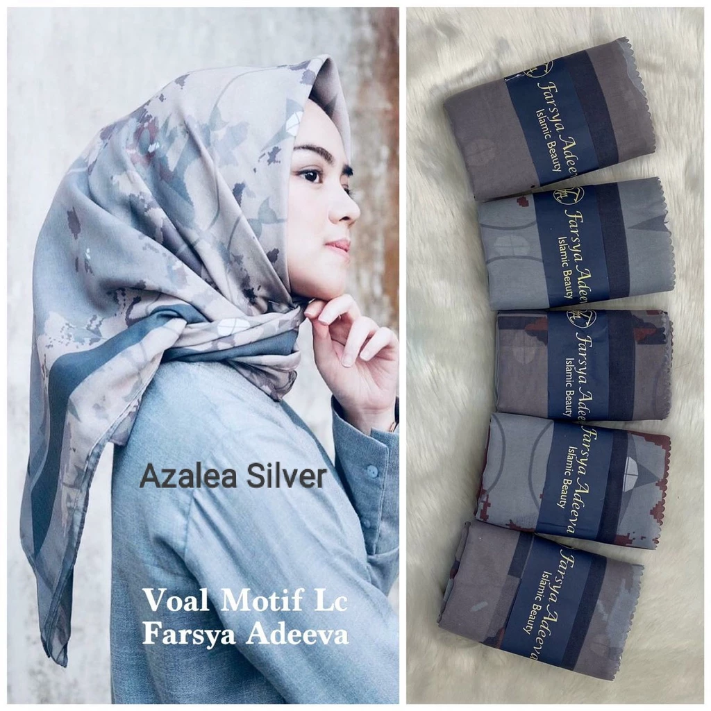 Hijab Segi Empat Denay / Hijab Voal Motif Lasercut - Gambar 2