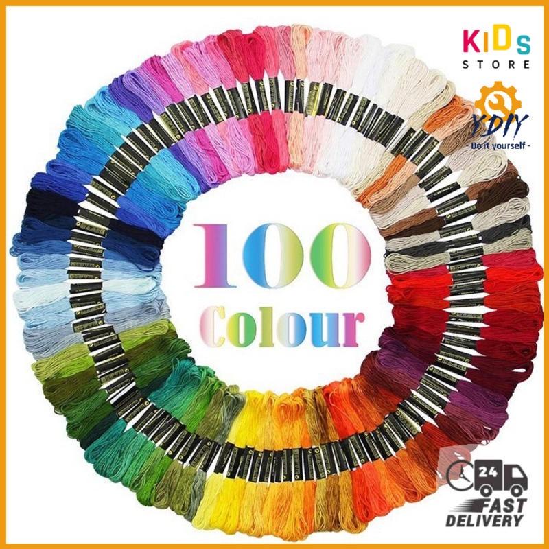 50pcs -100pcs- Cotton Sewing Thread Cross Stitch Thread Embroidery ...