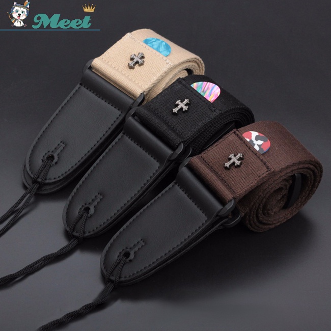 ME Longteam Electric Guitar Strap Acoustic Folk Guitarra Vintage Cross Personality Guitar Straps