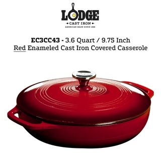 Lodge EC3CC43 3.6 Qt. Island Spice Red Enameled Cast Iron